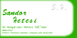 sandor hetesi business card